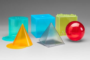 Wissner® aktiv lernen Lernspielzeug Körperformensatz transparent in 6 Farben (6 Teile), Geo-Körper, RE-Plastic®