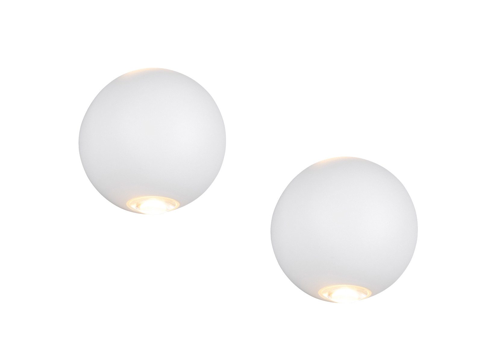 TRIO Leuchten LED Außen-Wandleuchte, LED fest integriert, Warmweiß, 2er SET kleine Außenleuchten Wand, Up Down Fassadenbeleuchtung Ø 10cm