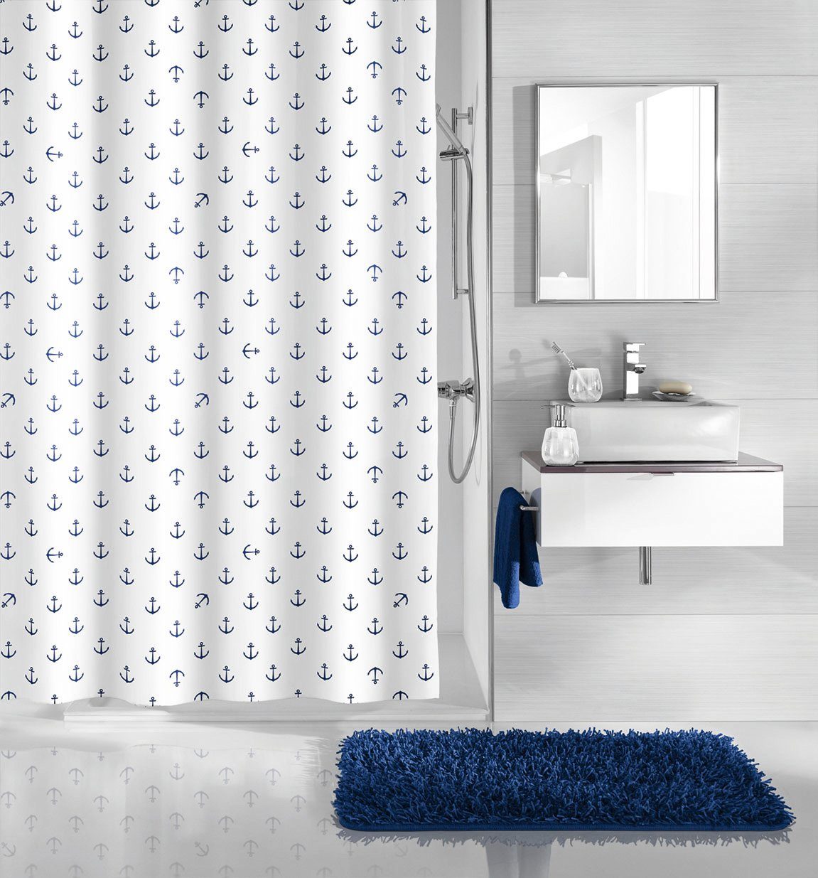 Kleine Wolke Duschvorhang Anchor Breite 180 günstig online kaufen