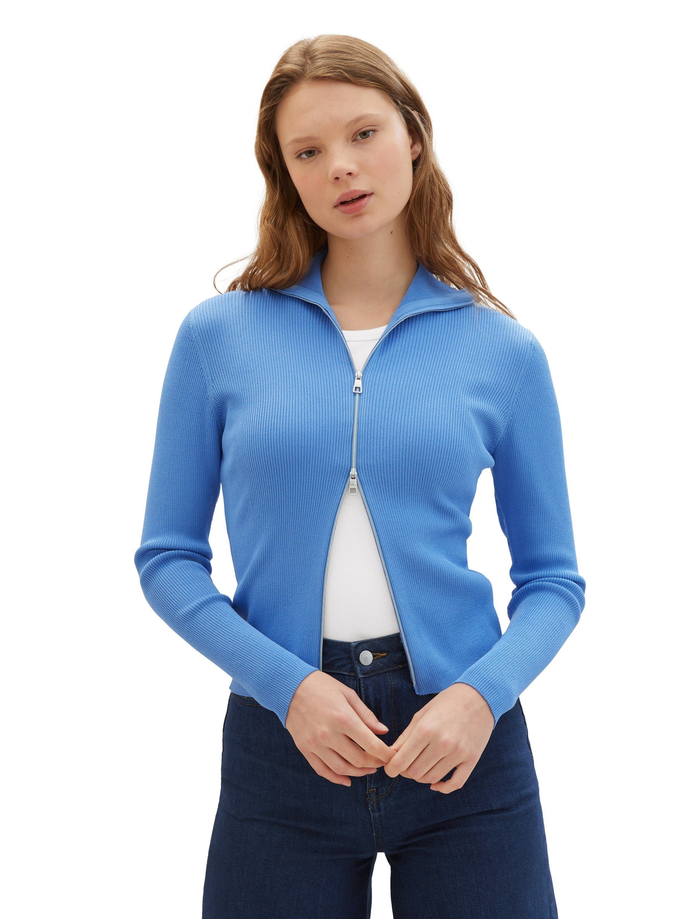 TOM TAILOR Denim Strickjacke in Ripp-Optik günstig online kaufen
