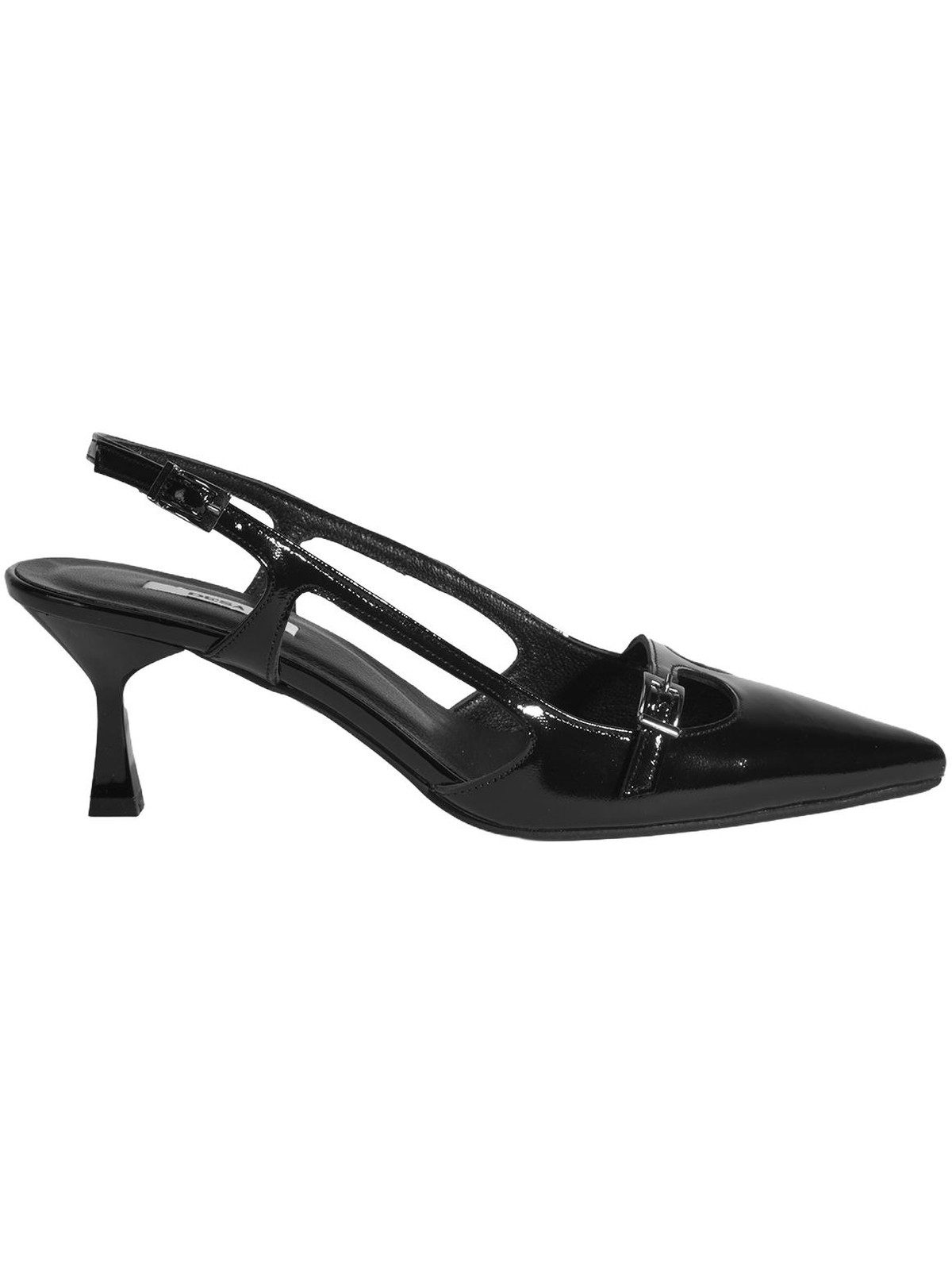 Desa Damen-Slipper – Obermaterial aus Lackleder, Lederfutter, Schnallenver Pumps