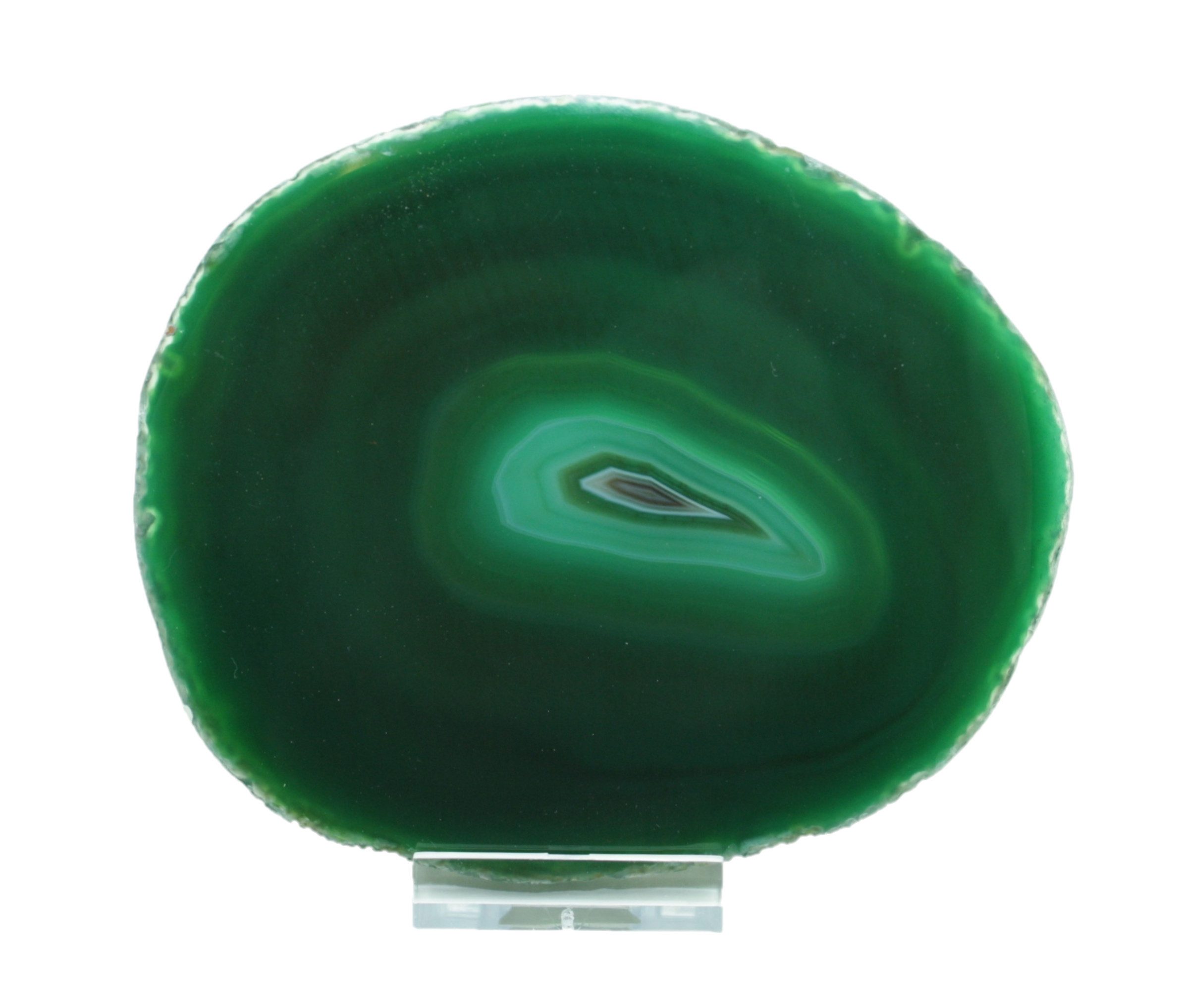 Steinfixx® Mineralstein Achatscheibe 7-8 cm mit Acrylständer I beidseitig poliert, (lila, rot, grün, blau, schwarz oder braun, 1-St., Brasilien), Blickfang I Heilstein