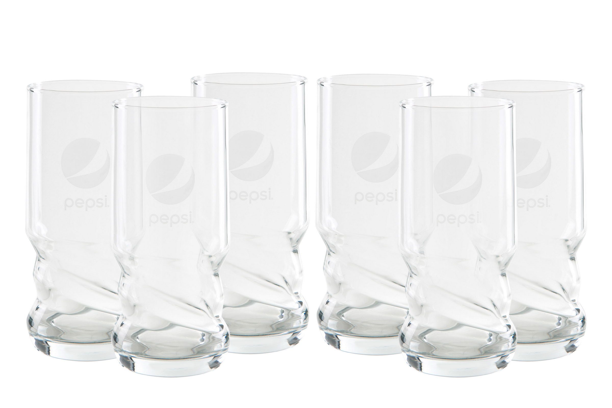 Pepsi Glas 6x PEPSI Glas AXL 0,2L geeicht, Softdrinkglas für Cola & Limonade, Stylisches Softdrinkglas 0,2 l geeicht, Perfekt für Pepsi & Co.