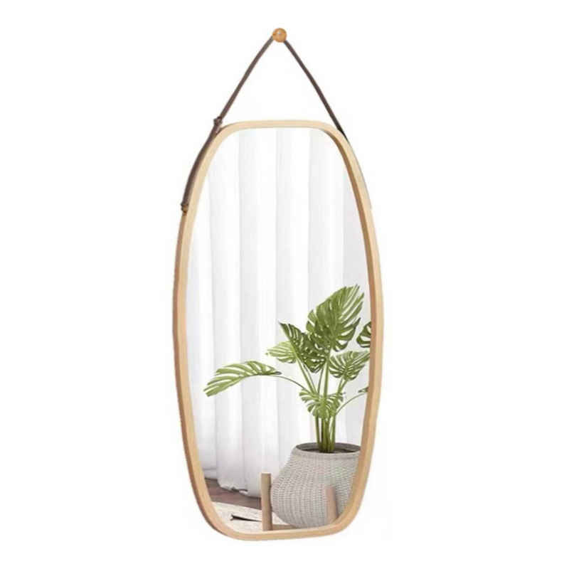 WAOHO Ganzkörperspiegel »Hängespiegel aus Bambus, Ganzkörperspiegel, verstellbarer Riemen«