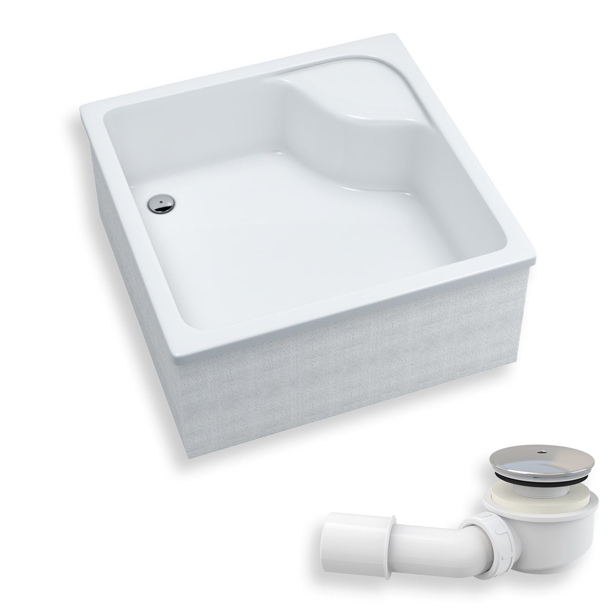 KOLMAN Duschwanne Dante Duschtasse, Quadratisch, Acryl, 80x80 cm, Ablaufgar günstig online kaufen