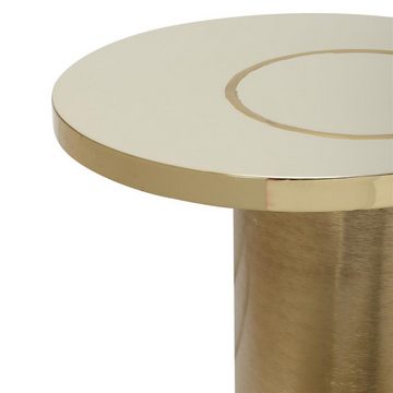 Qiyano Beistelltisch Beistelltisch Karla Taupe/Gold Art Deco - Handgefertigt Robustes Eisen