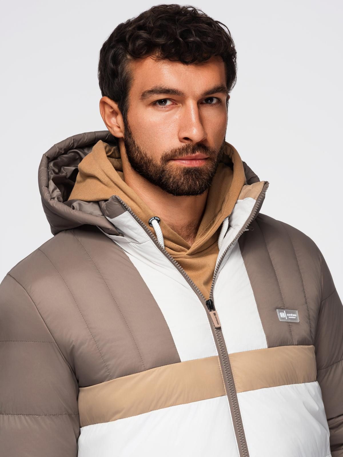 OMBRE Winterjacke Farbenfrohe sportliche Herrenjacke im Retro-Stil