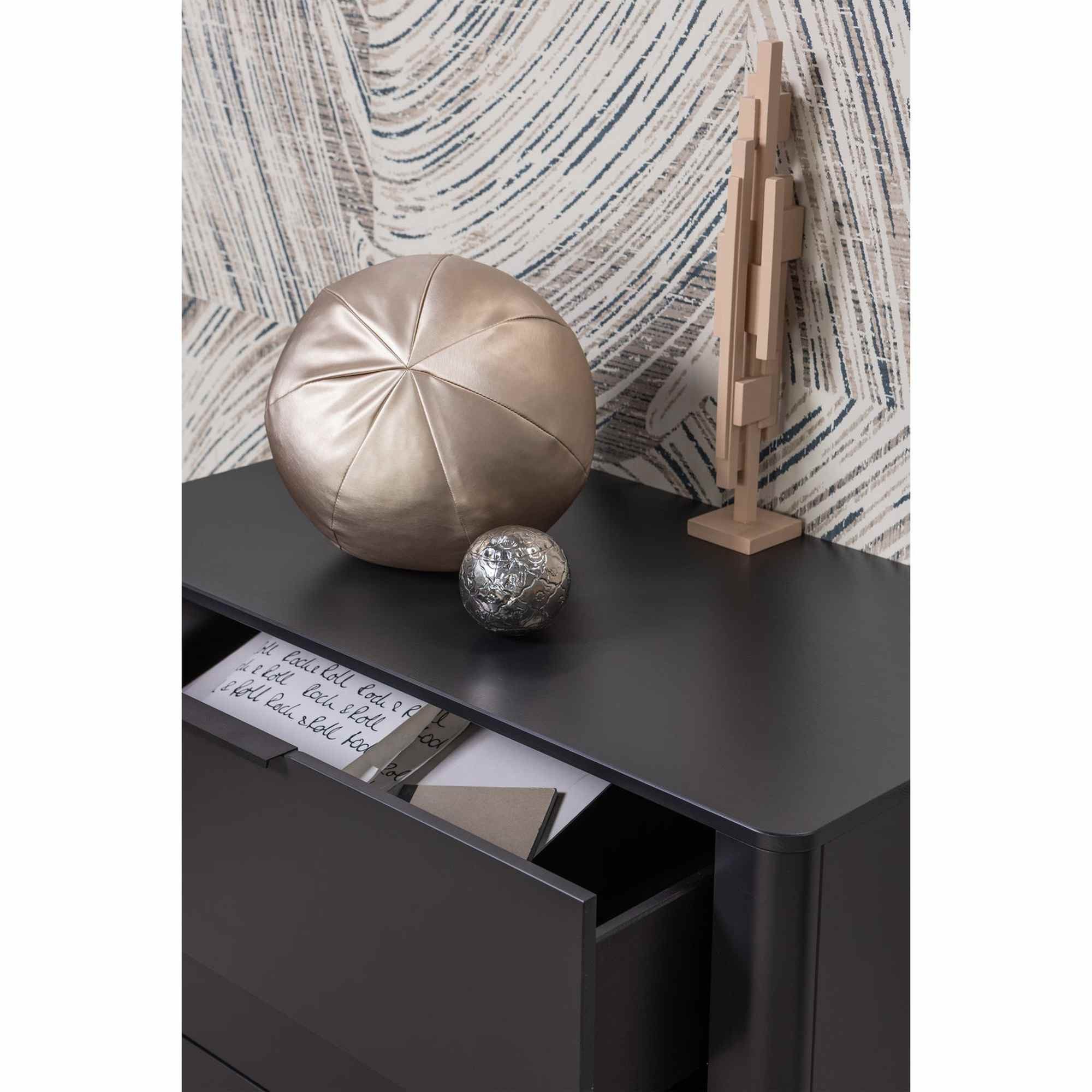WOOOD Kommode Gunnar Kiefer [FSC] Mattschwarz – modern, 94 x 52 x 93 cm, Moderne Kommode mit zeitlosem Design