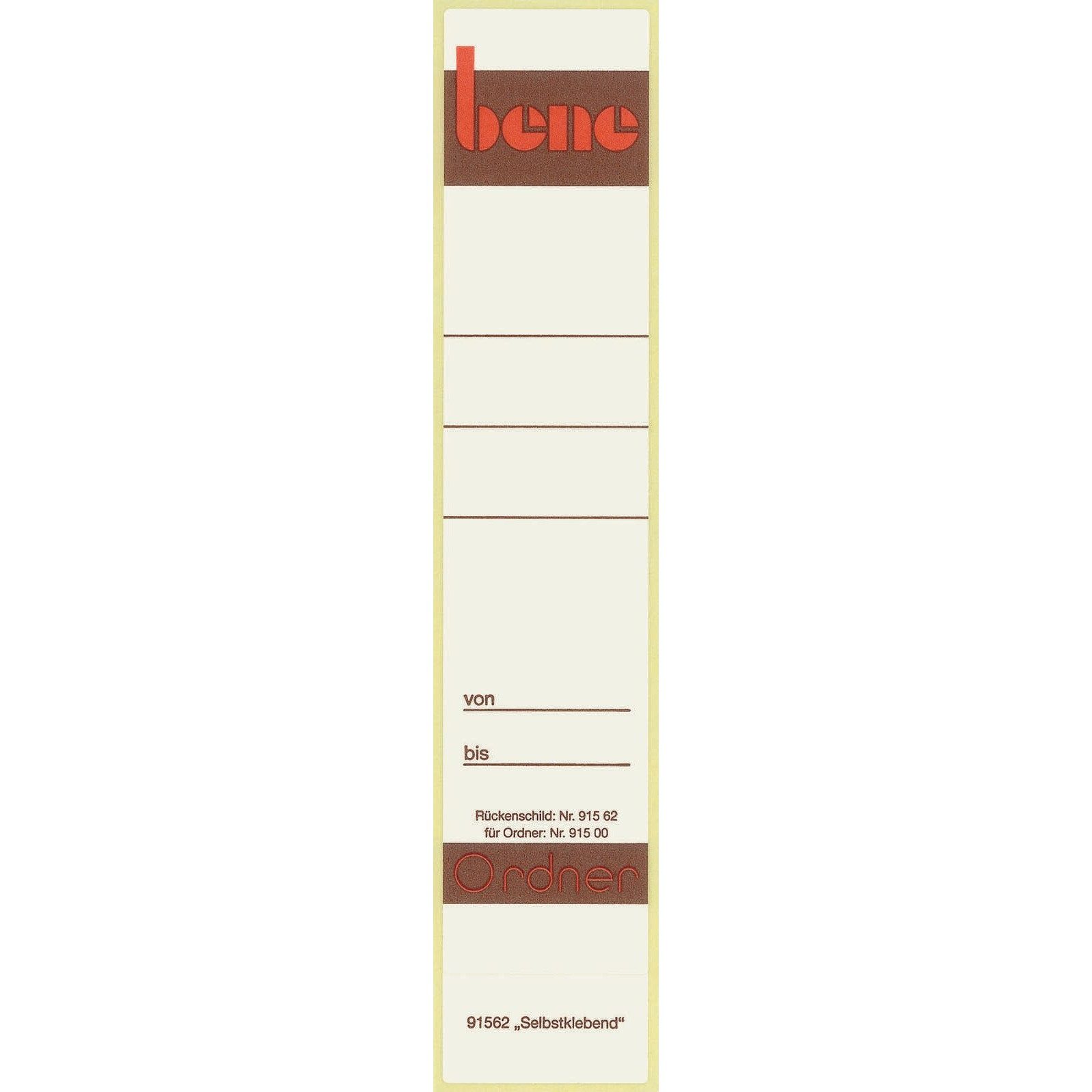 bene Etiketten 10 bene Ordneretiketten weiß für 4,5 cm Rückenbreite
