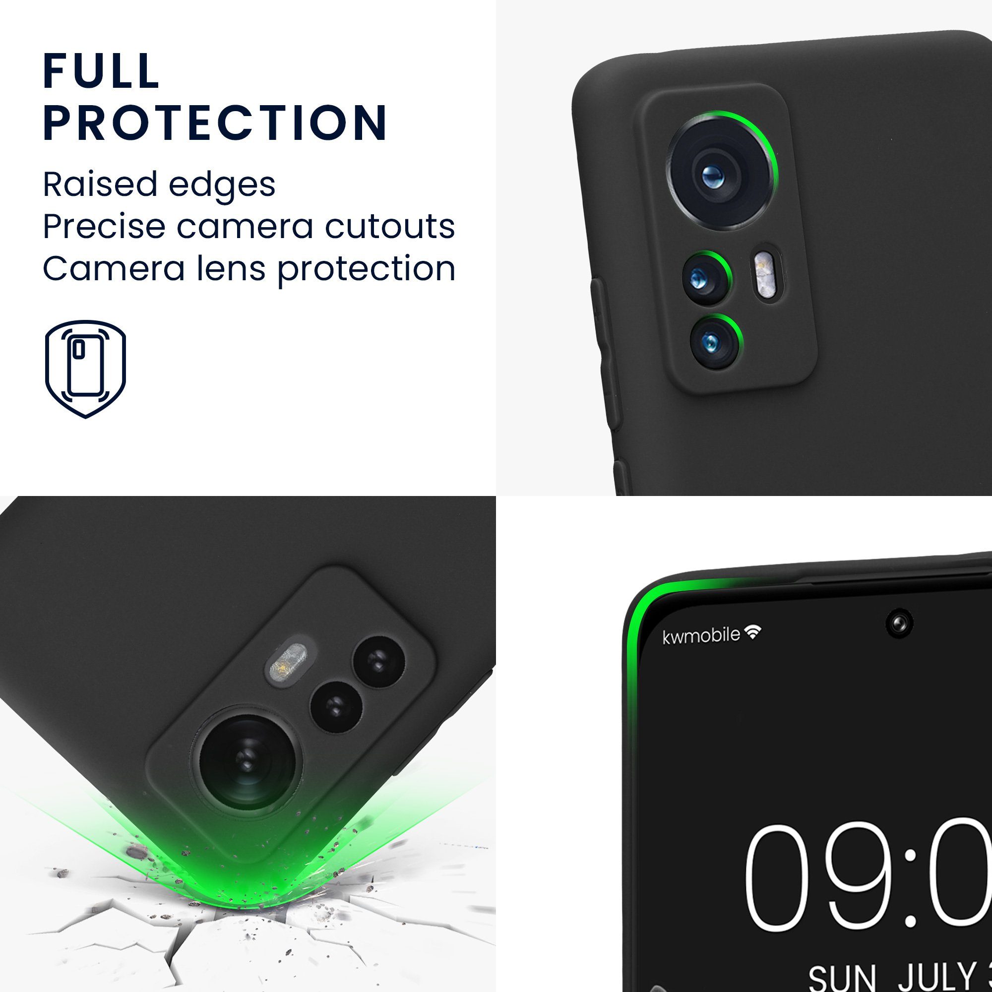 kwmobile Handyhülle Handyhülle für Xiaomi 12 / 12X Hülle, Weiches Handy Silikon Case - Schutzhülle Cover