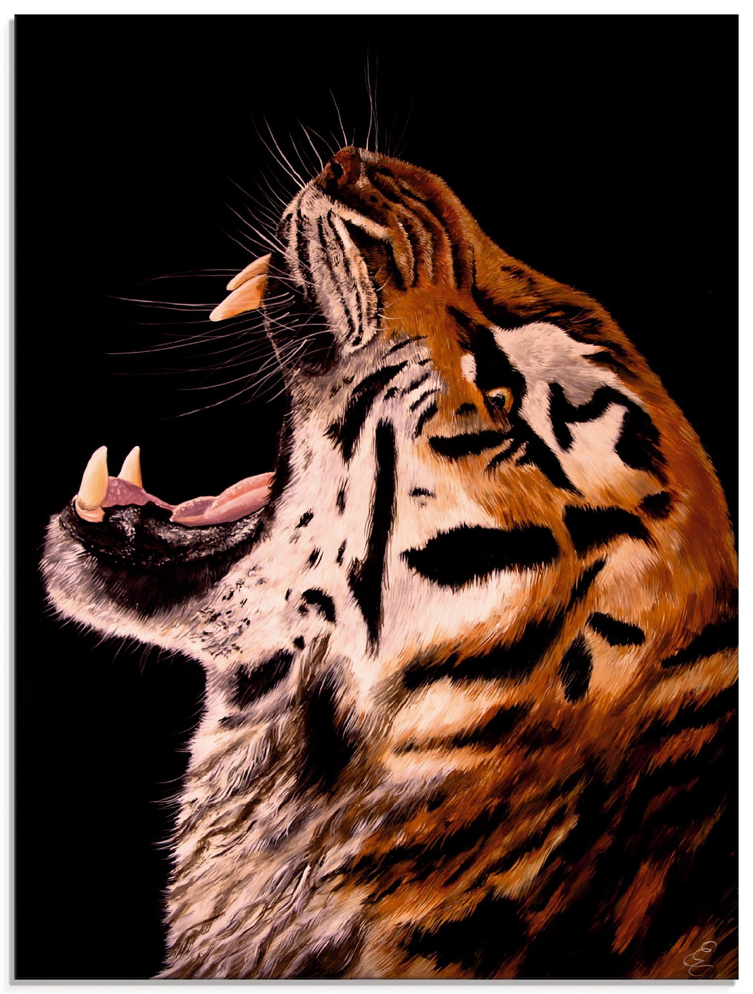 Wildtiere Größen Glasbild verschiedenen Tiger, Artland (1 in St),