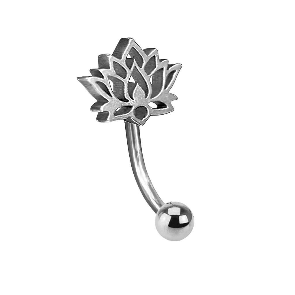 viva-adorno Bauchnabelpiercing Mini Bauchnabel Banane / Christina Piercing Lotus Blume, 316L Chirurgenstahl – gold/silber – 1,6x10 mm