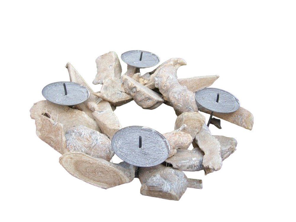 Deko-Impression Adventskranz Zauberhafter natürlicher Adventskranz Kerzenständer Holz Natur