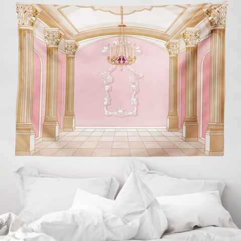 Wandteppich aus Weiches Mikrofaser Stoff Für das Wohn und Schlafzimmer, Abakuhaus, rechteckig, Rosa Kronleuchter Decken Castle