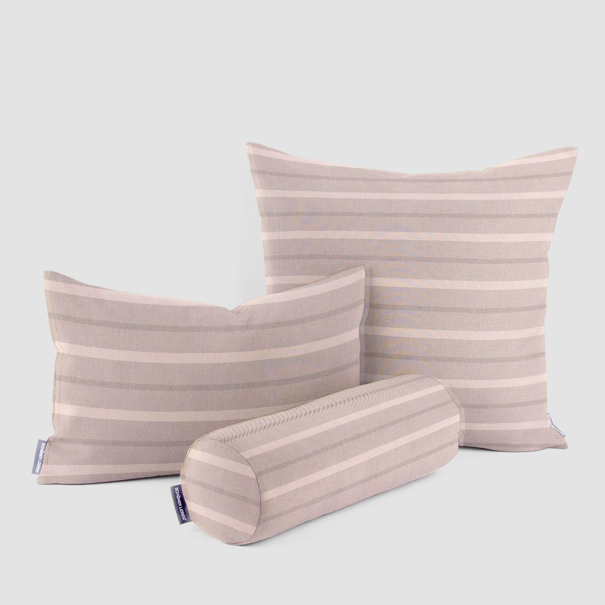 SCHÖNER LEBEN. Dekokissen SCHÖNER LEBEN. Kissenhülle Riviera Stripe Small  Streifen natur creme