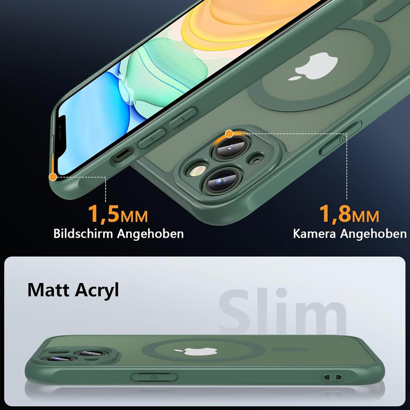 CoolGadget Handyhülle Magnet-Hülle für iPhone 11 Schutzhülle magnetisch 6,1 Zoll, Hülle Matt Stoßfest kompatibel mit Magsafe Zubehör Kameraschutz Case