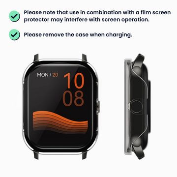 kwmobile Smartwatch-Hülle 2x Hülle für Haylou GST Lite / LS13, Fullbody Fitnesstracker Glas Cover Case Schutzhülle Set