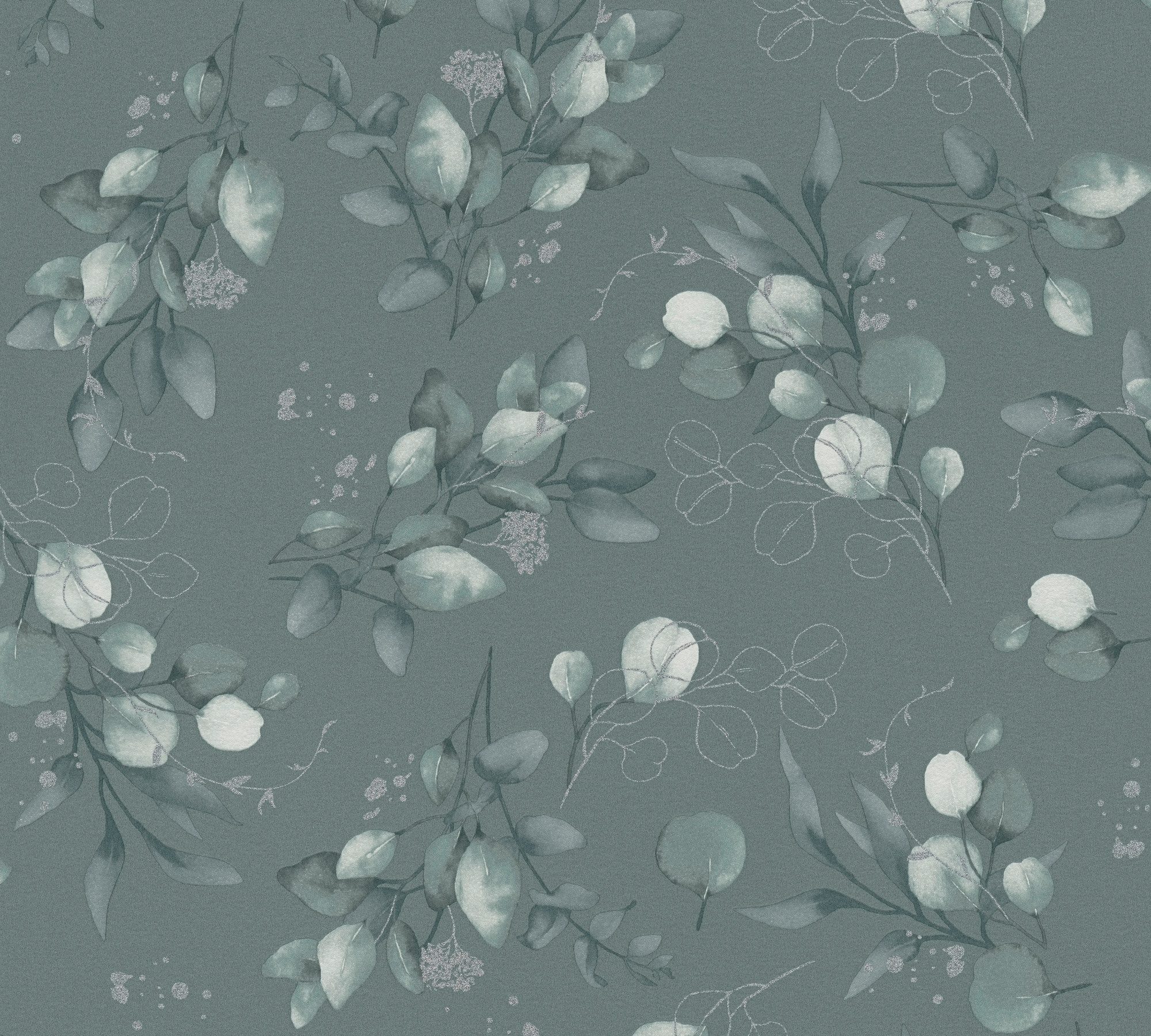 A.S. Création Vliestapete Pure Elegance Blumen-Tapete Mustertapete Blümchen Blattmuster, glatt, leicht glänzend, (1 St), Vliestapete floral für Schlafzimmer Küche Wohnzimmer Blumen Design