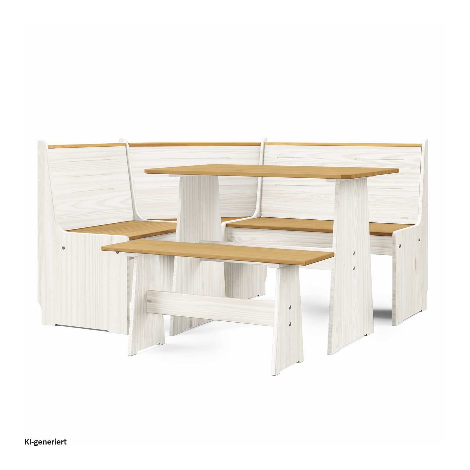 HTI-Living Eckbank Eckbankgruppe Marija (Set, 3-St., 1 Esstisch, 1 Eckbank mit Rücklehne, 1 Sitzbank), Esstisch Eck- und Sitzbank Landhausstil