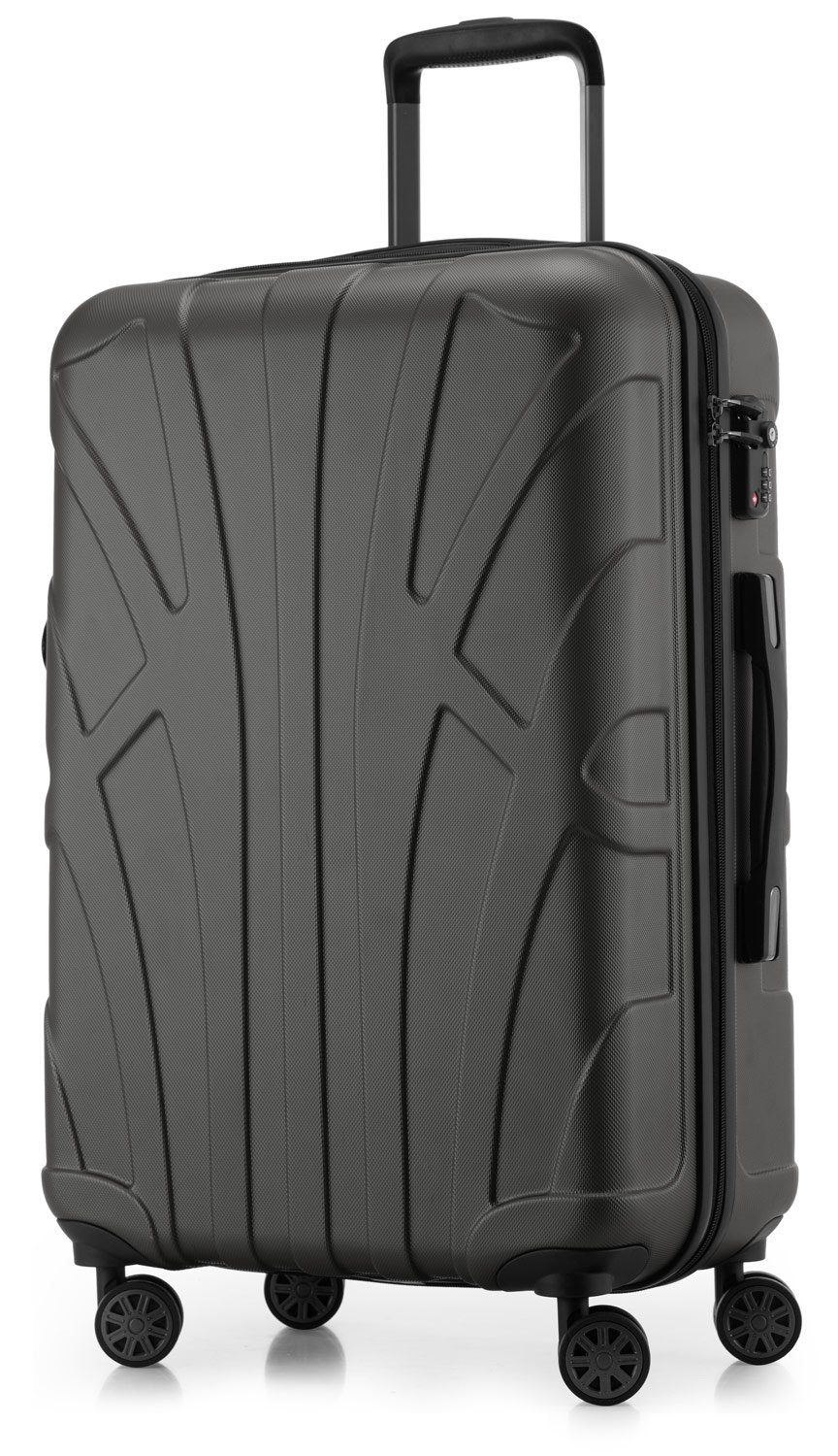 Suitline Koffer S1, 4 Rollen, Robust, Leicht, TSA, Erweiterbar, 65 cm, ca. 58 - 68 Liter Packvolumen Graphit