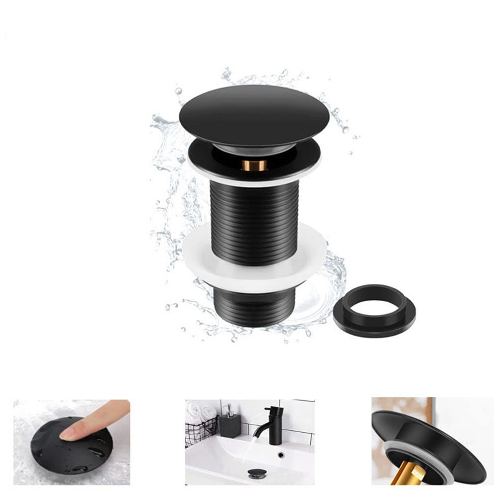 FELIXLEO Ablaufventil Schwarzer Waschbeckenabfluss ohne Überlauf universell günstig online kaufen