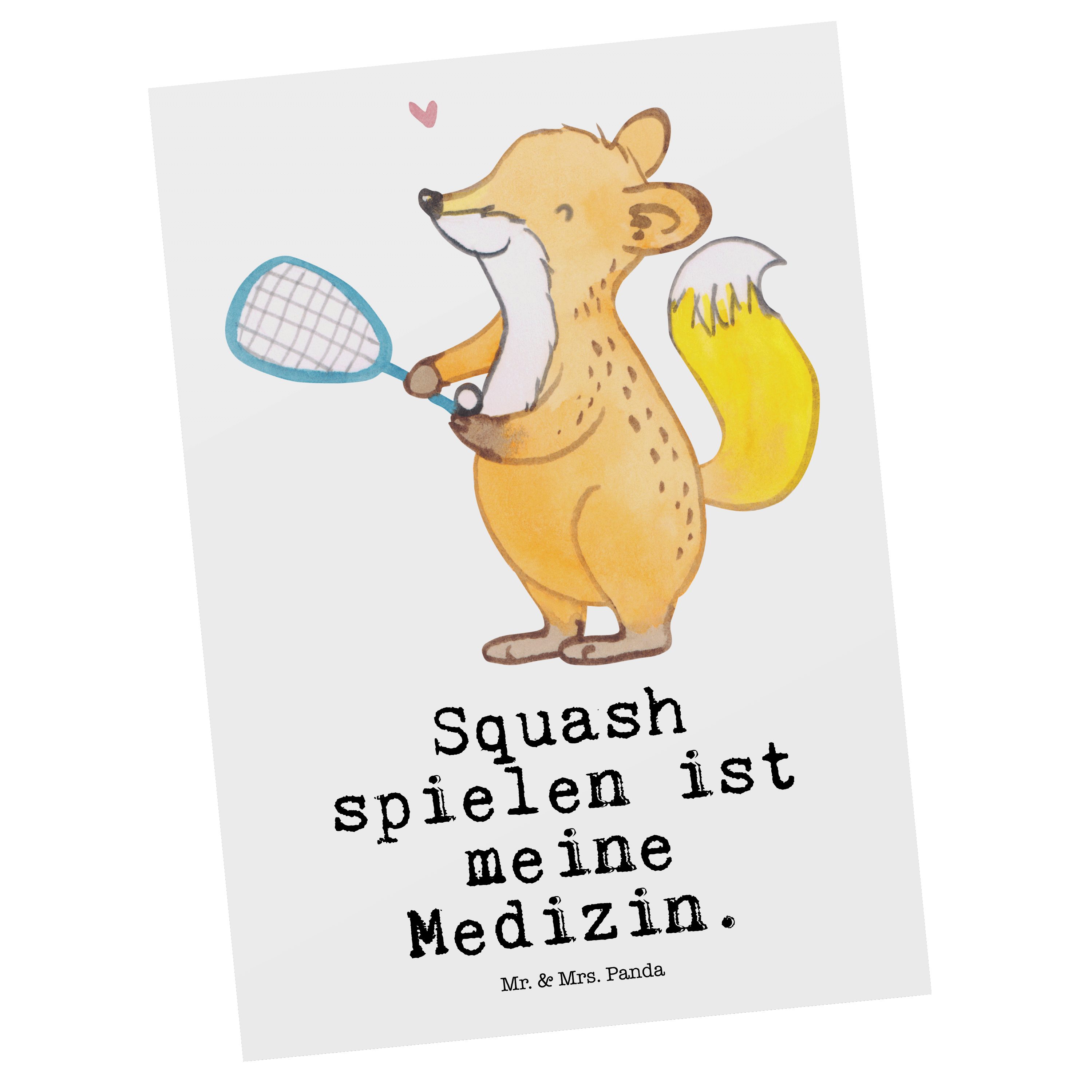 Gewinn, Squash Panda - spielen & Postkarte Weiß Geschenk, Grußka Medizin Mrs. Fuchs - Danke, Mr.