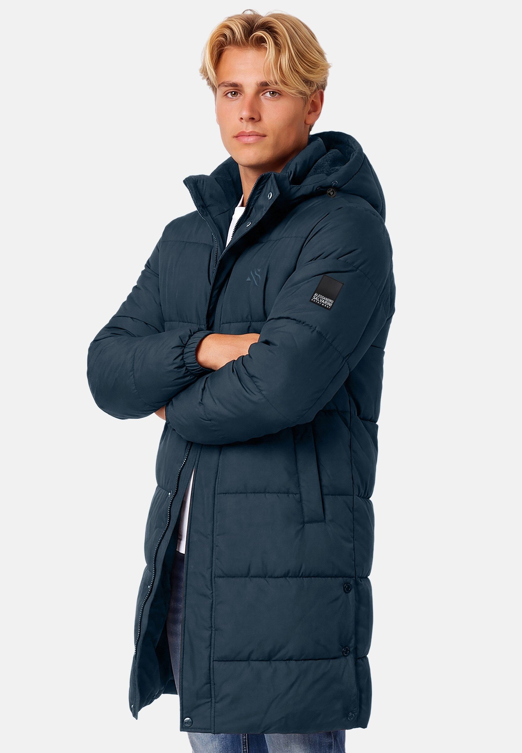 Alessandro Salvarini Winterjacke Alessandro Salvarini Herren Winter Parka gesteppt mit abnehmbarer Kapuze – Bild 2 von 5