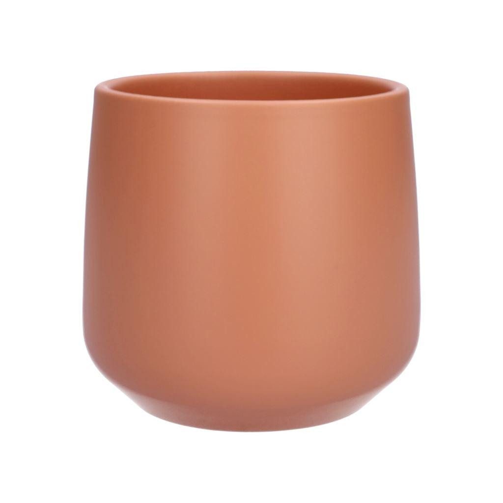 INNA-Glas Blumentopf Übertopf ZIOKA aus Keramik, matt-Terracotta, 15,8 cm, Ø 18 cm
