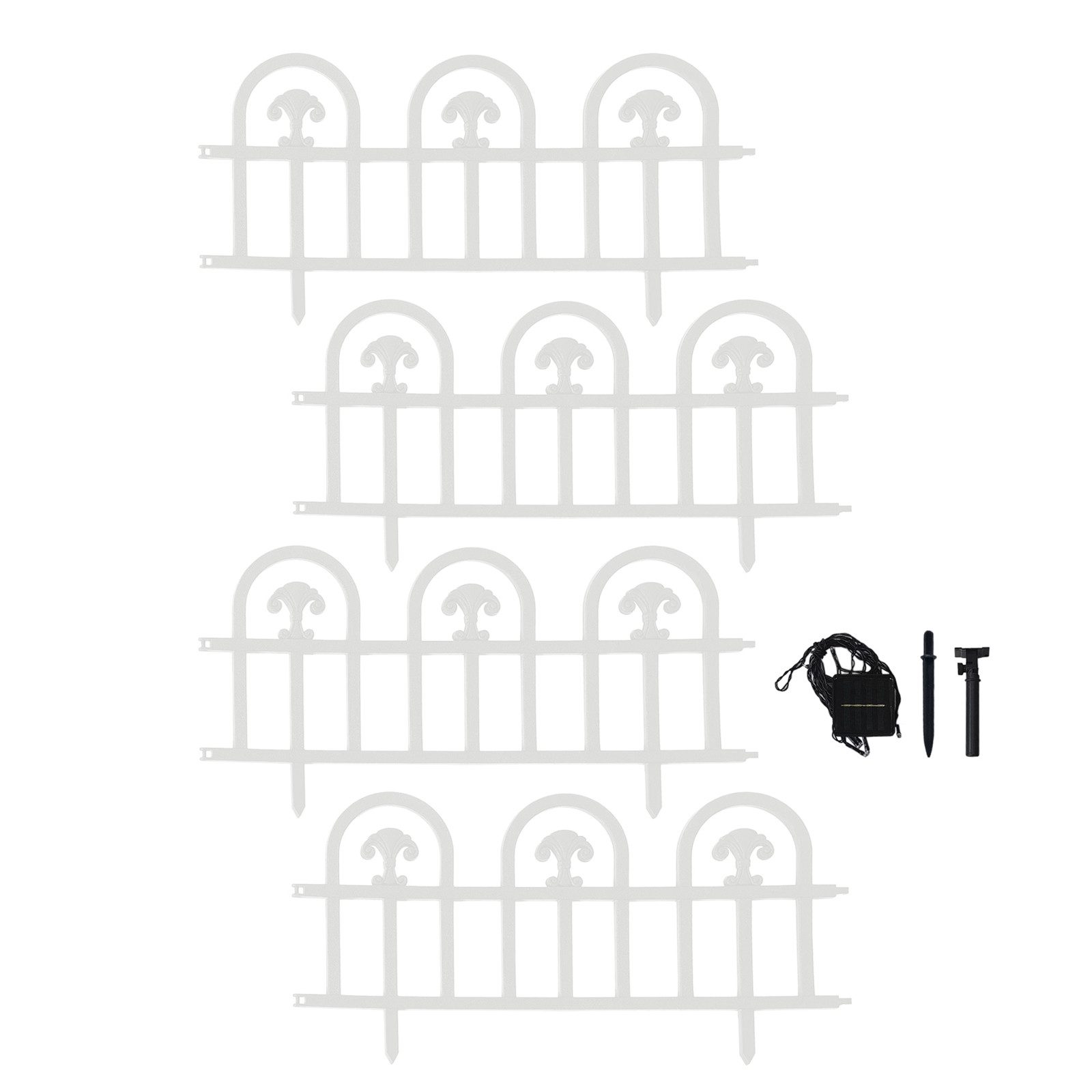 HTI-Living Zierzaun Zierzaun Nessa Solar Bogen 4-teilig Weiß, (Set, 4 Zaune günstig online kaufen