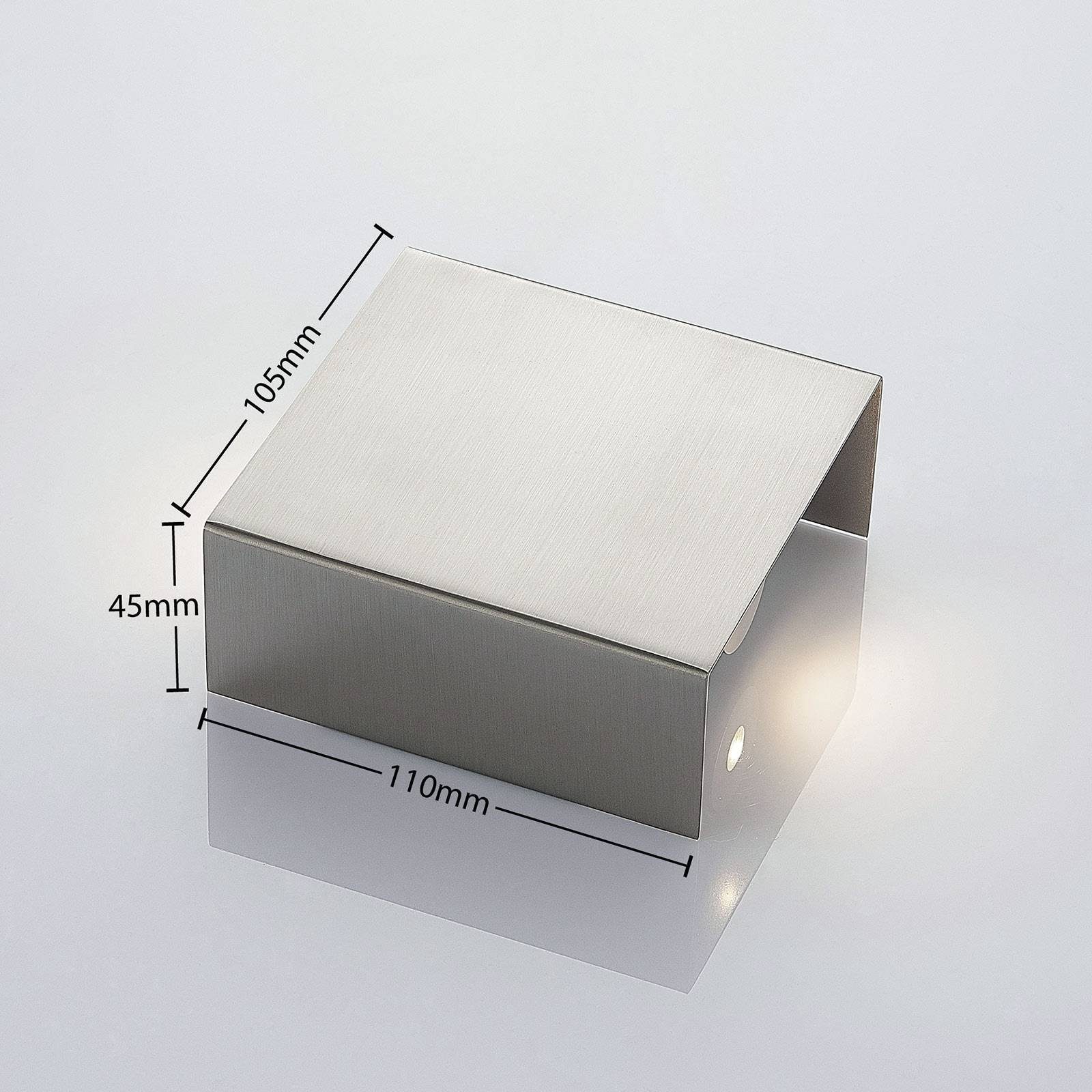 Lindby LED Wandleuchte Manon, LED-Leuchtmittel fest Eisen, inkl. flammig, 2 verbaut, satiniert, Modern, Aluminium, nickel warmweiß