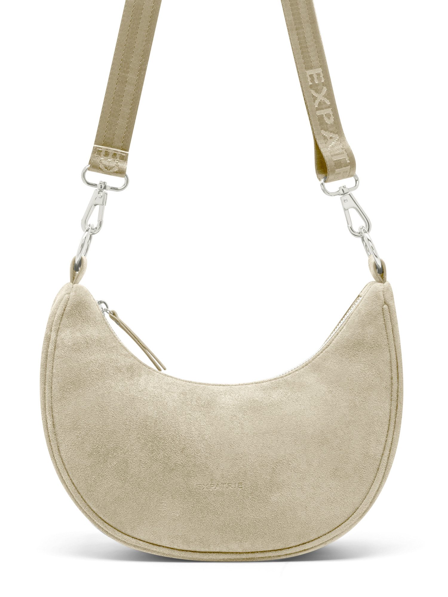 Expatrié Umhängetasche Lea Small Suede Half Moon Bag, Elegante Crossbody Bag in Halbmond Form – Bild 4 von 5