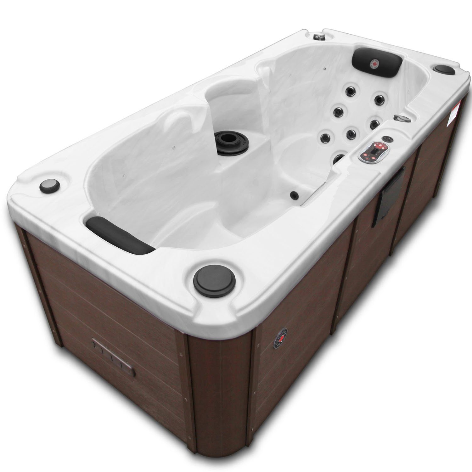 Canadian Spa GmbH Whirlpool Yukon UV, Aufstellbecken, Steckdosen fertig (Plug-and-Play), 213 cm x 100 cm, für 2 Personen, Inkl. UV & Ozon, Plug & Play-Funktion