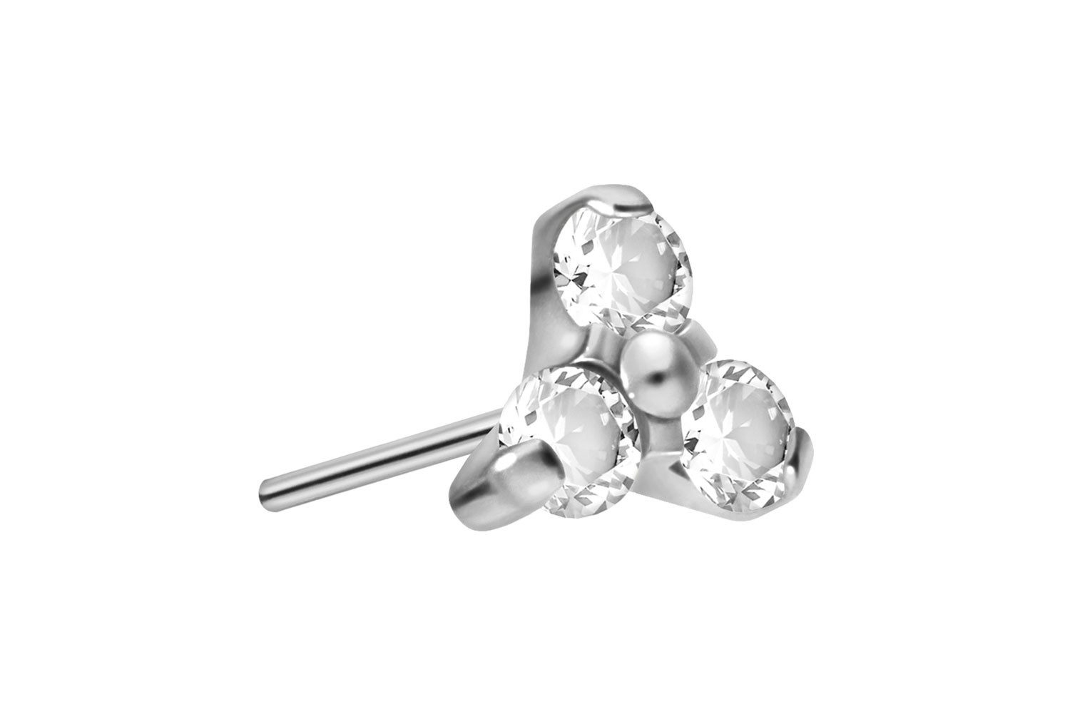 PIERCINGLINE Piercing-Set Titan Aufsatz mit Push Pin KRISTALLBLUME (Push Pins, 1-tlg)