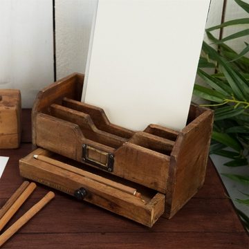 DESIGN DELIGHTS Aufbewahrungsbox BRIEFABLAGE "JUNA", Mahagoni Holz, 25 cm, Holz Briefsammler