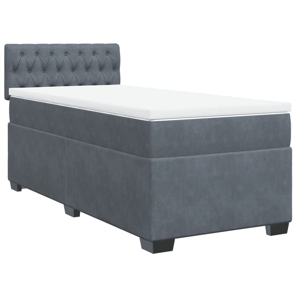 vidaXL Bett Boxspringbett mit Matratze Dunkelgrau günstig online kaufen