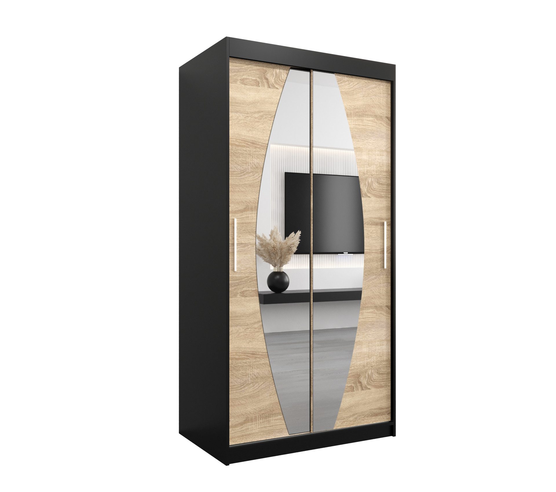 MOEBLO Kleiderschrank GLOBE (mit Spiegel, Schwebetürenschrank günstig online kaufen