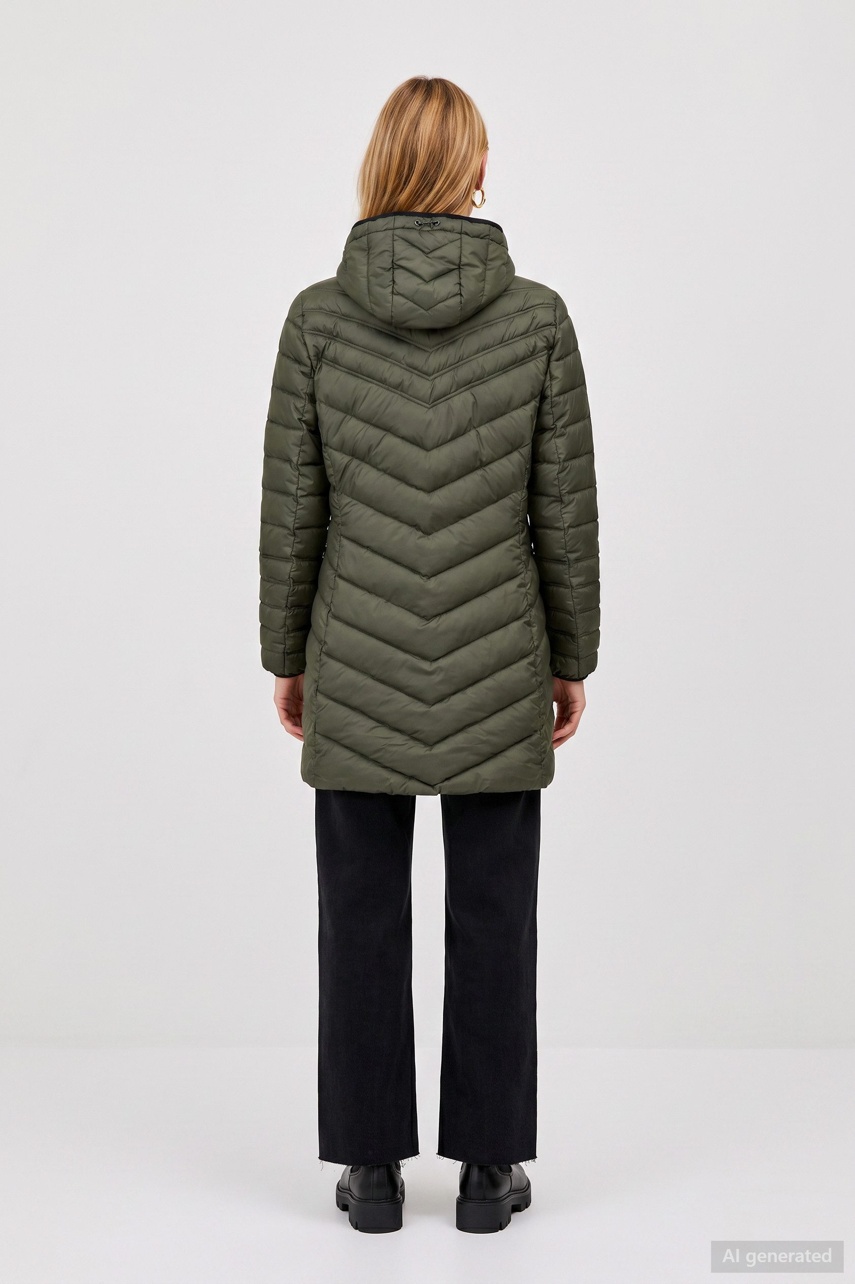Barbara Lebek Steppjacke lange Damenjacke, warme Übergangsjacke mit seitlichen Reißverschlüssen – Bild 4 von 5
