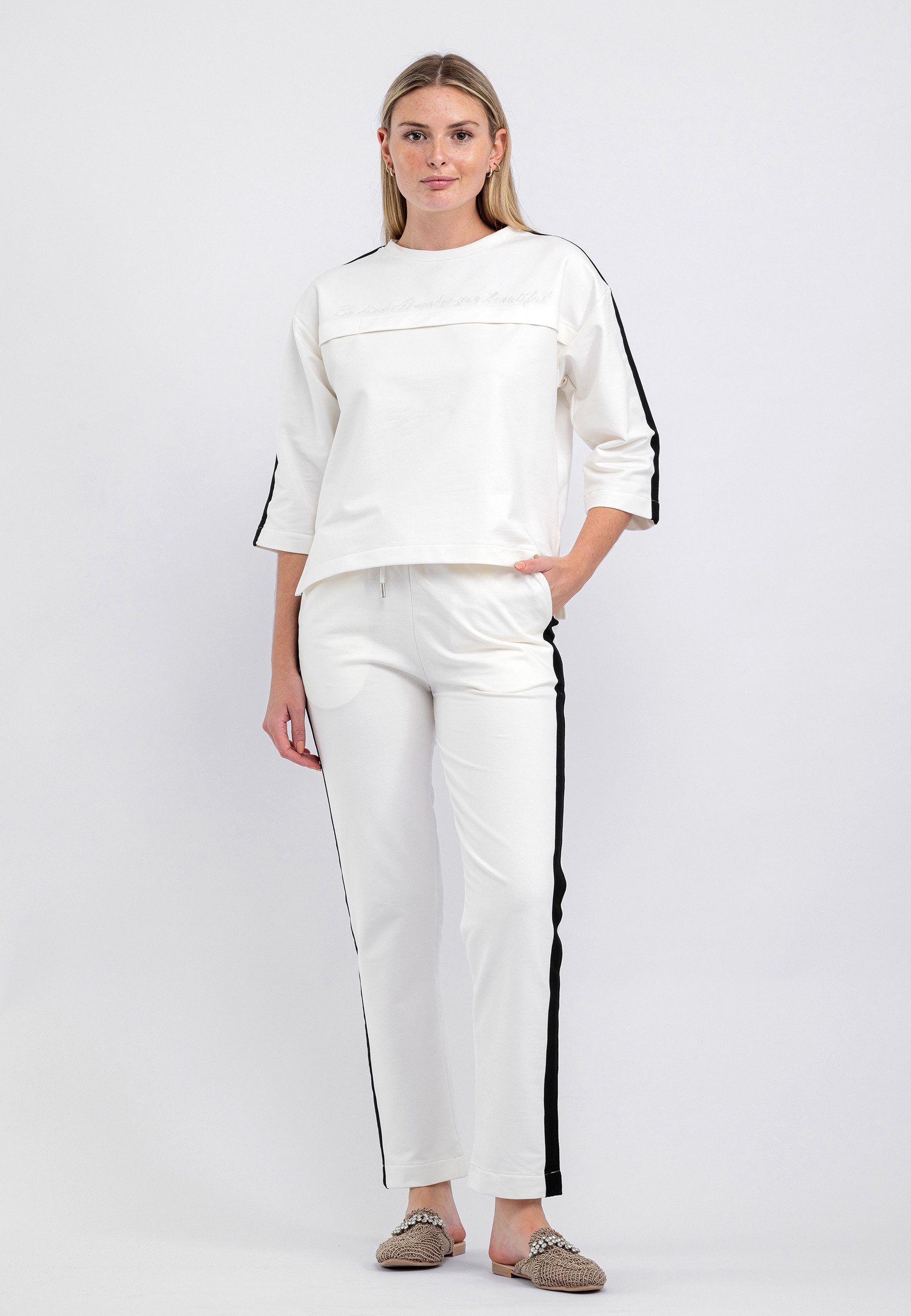 Tom Barron Trainingsanzug Two Color Tracksuit mit Be Kind At Mad You Beautiful Top
