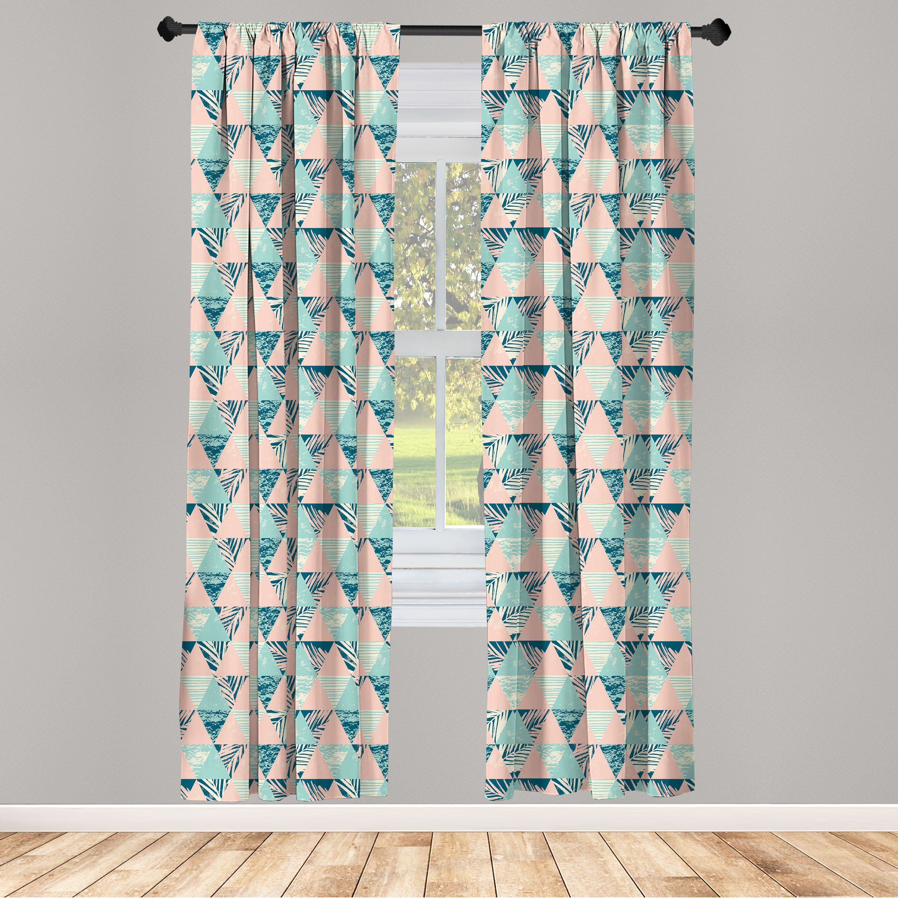 Gardine Vorhang für Wohnzimmer Schlafzimmer Dekor, Abakuhaus, Microfaser, Tropisch Pastel Moderne Palms