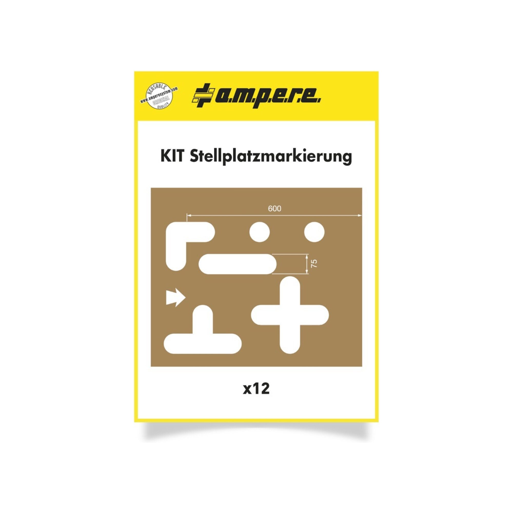 a.m.p.e.r.e Kreisschablone A.M.P.E.R.E. Schablonenset Schablonen KIT Stellplatzmarkierung