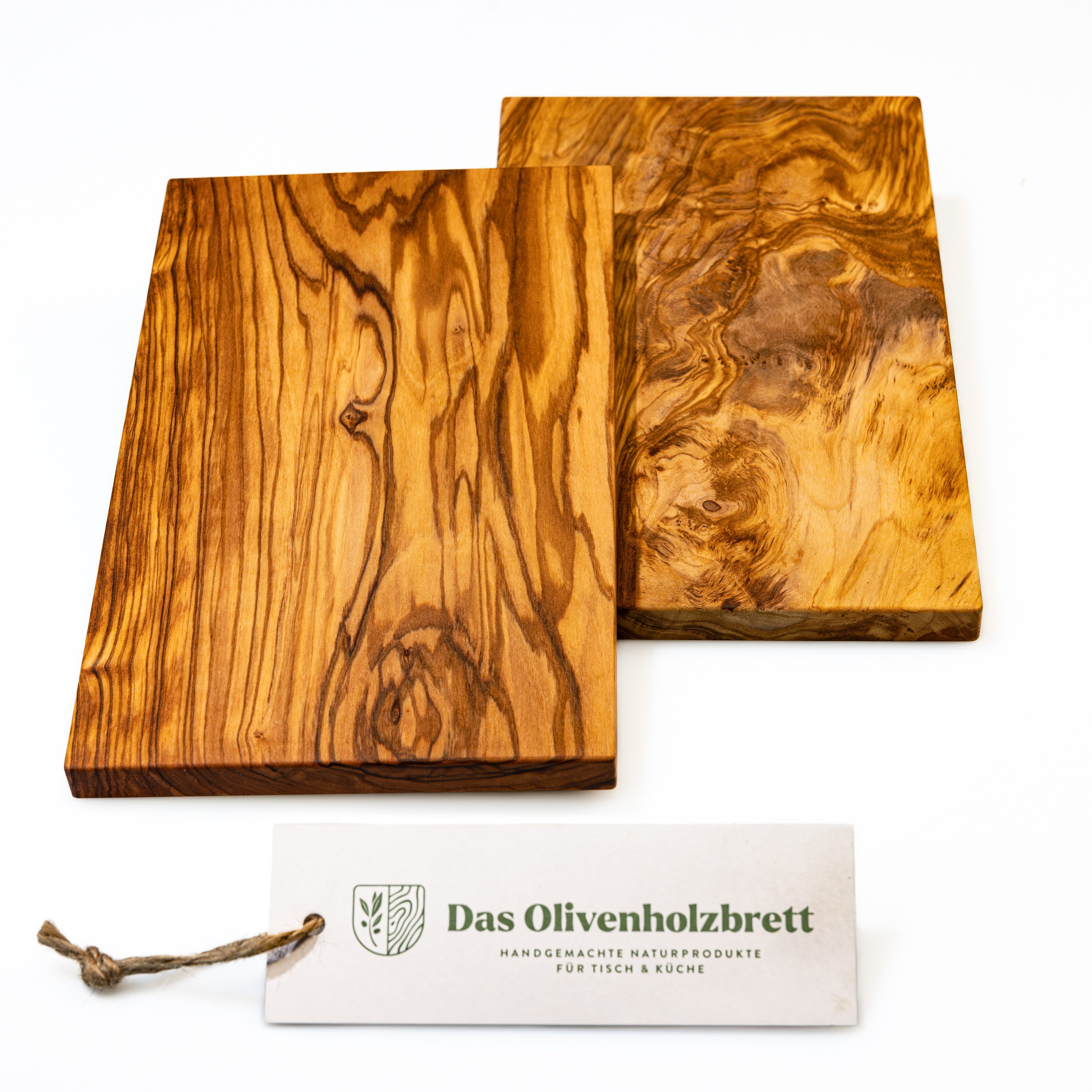 dasOlivenholzbrett Frühstücksbrett 2er Set Frühstücksbrett rechteckig aus Olivenholz