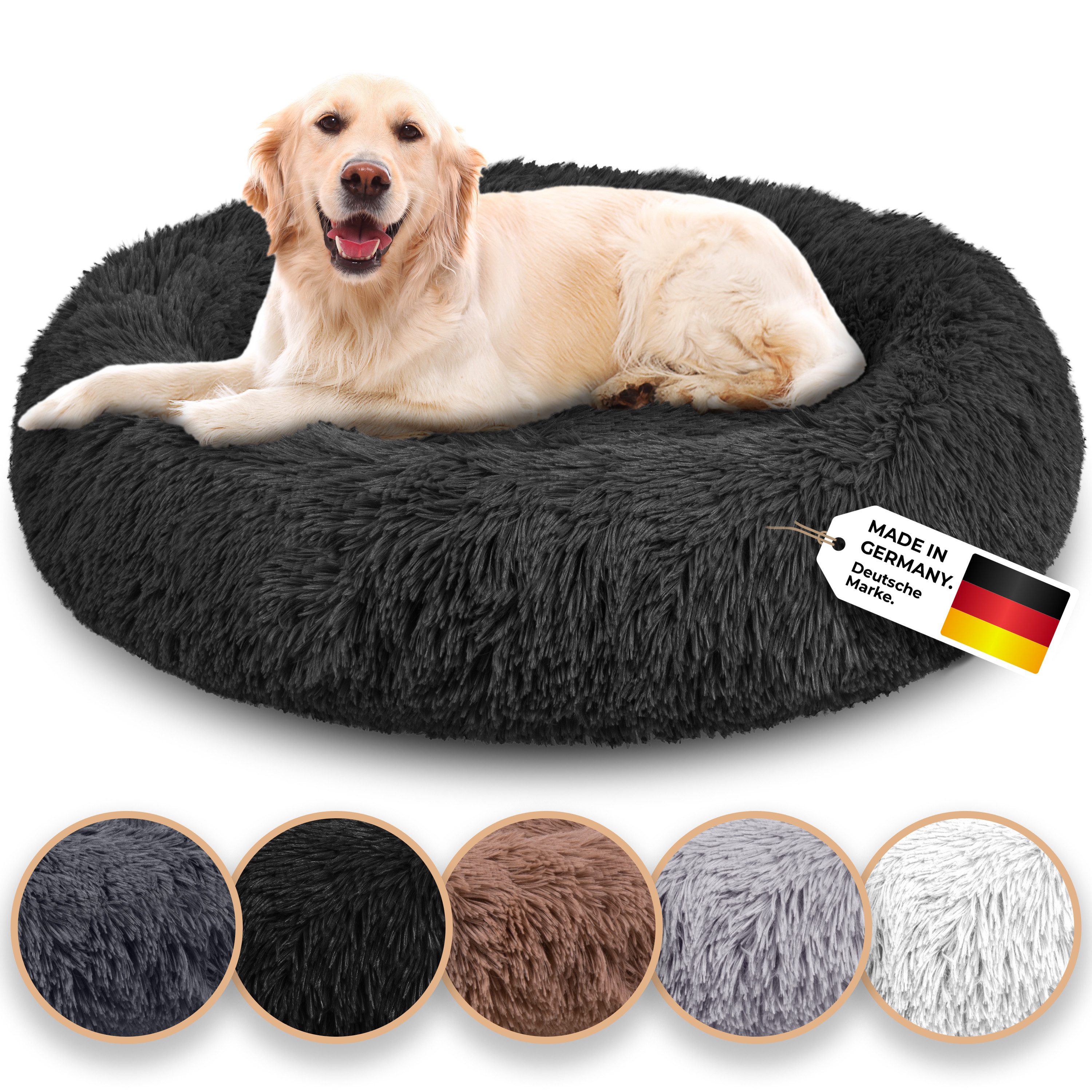 Belune Tierbett Kuschelweiches Hundebett mit Bezug - Original Belune - Made in Germany, vegane Materialien, waschbarer Bezug, verschiedene Größen und Farben, extra gemütlich