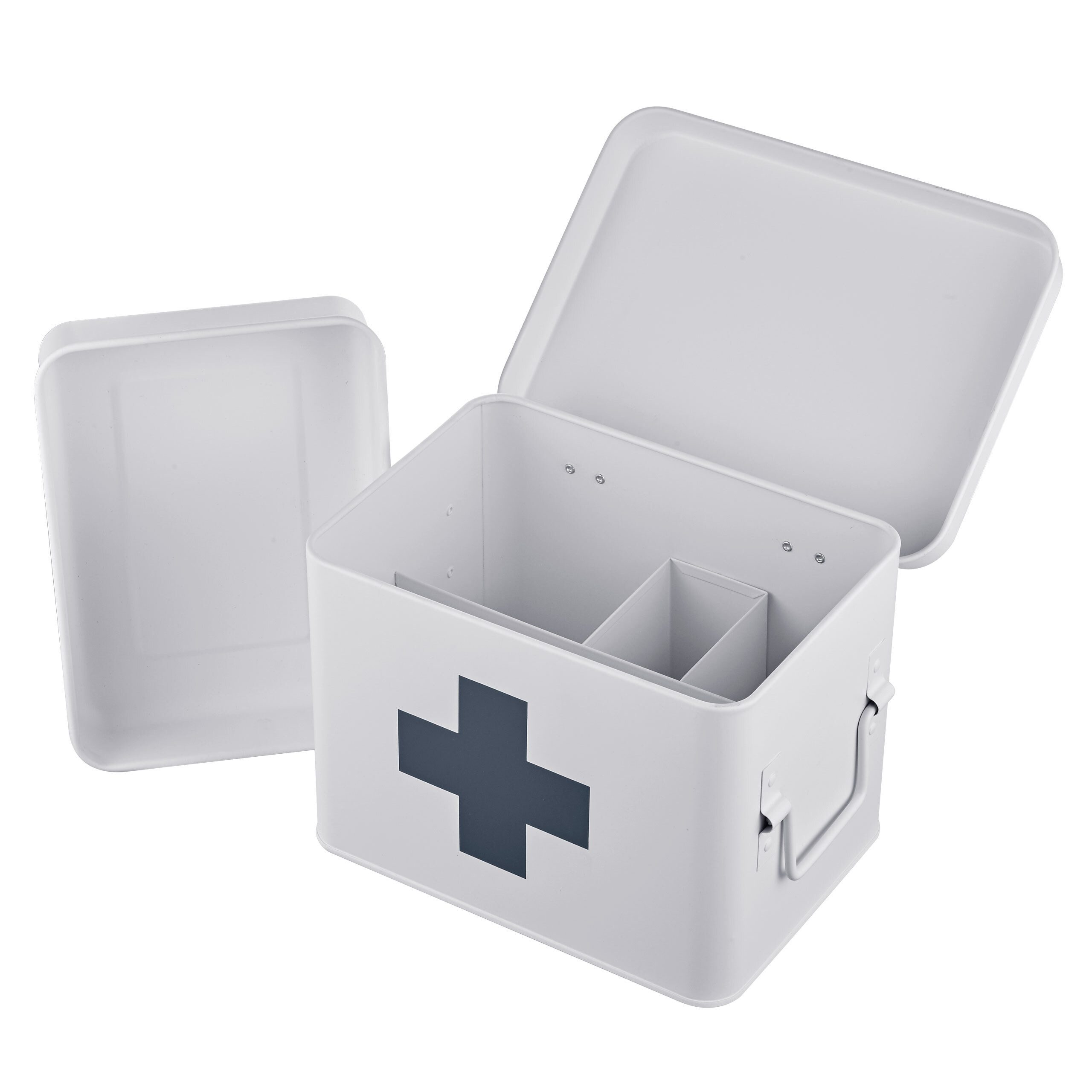 relaxdays Erste-Hilfe-Koffer Medizinbox aus Metall, (1 St), M