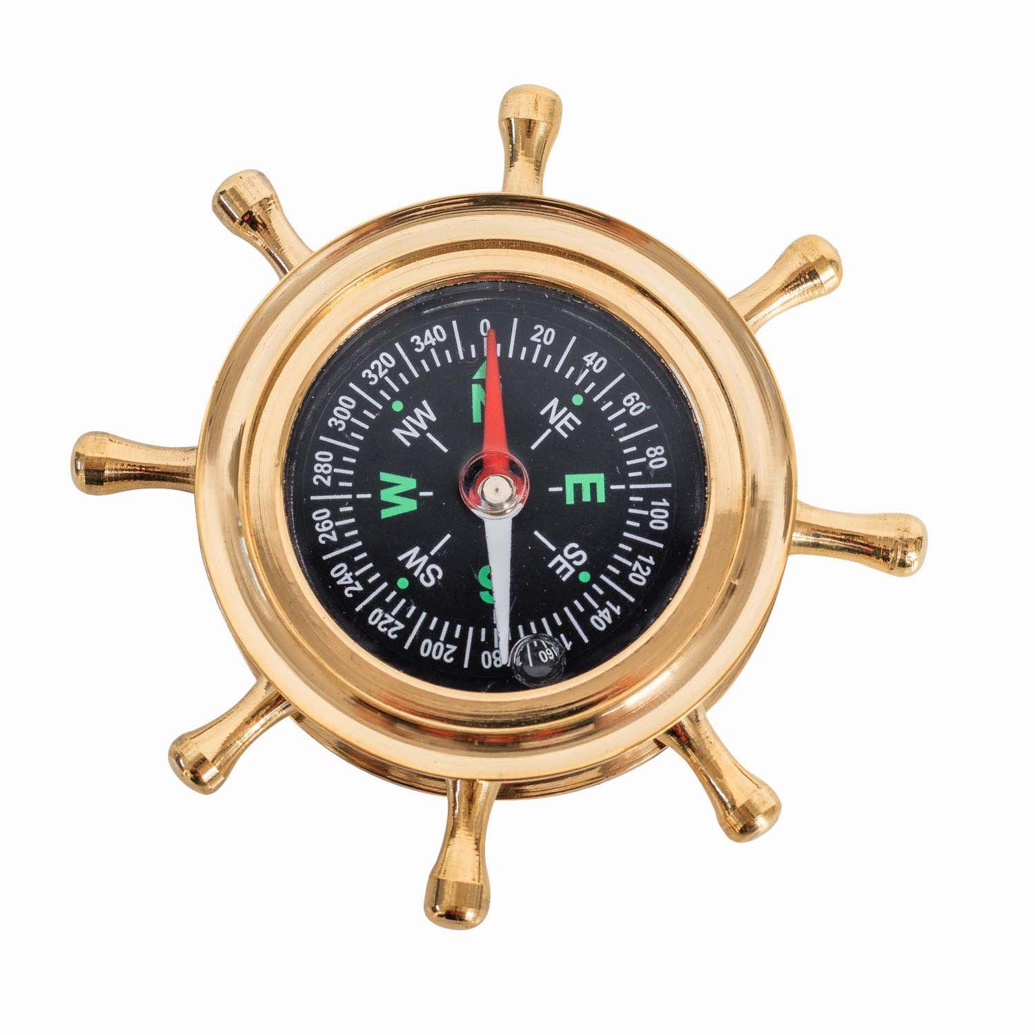 Dekoration Kompass Navigation Kompass Maritim Antik-Stil Aubaho Messing Steuerrad