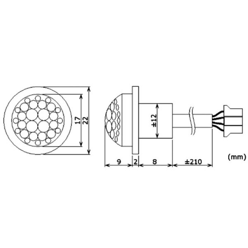 PEREL Bewegungsmelder Mini-Pir-Bewegungsmelder - zum Einbauen - 12 Vdc, (1-St)