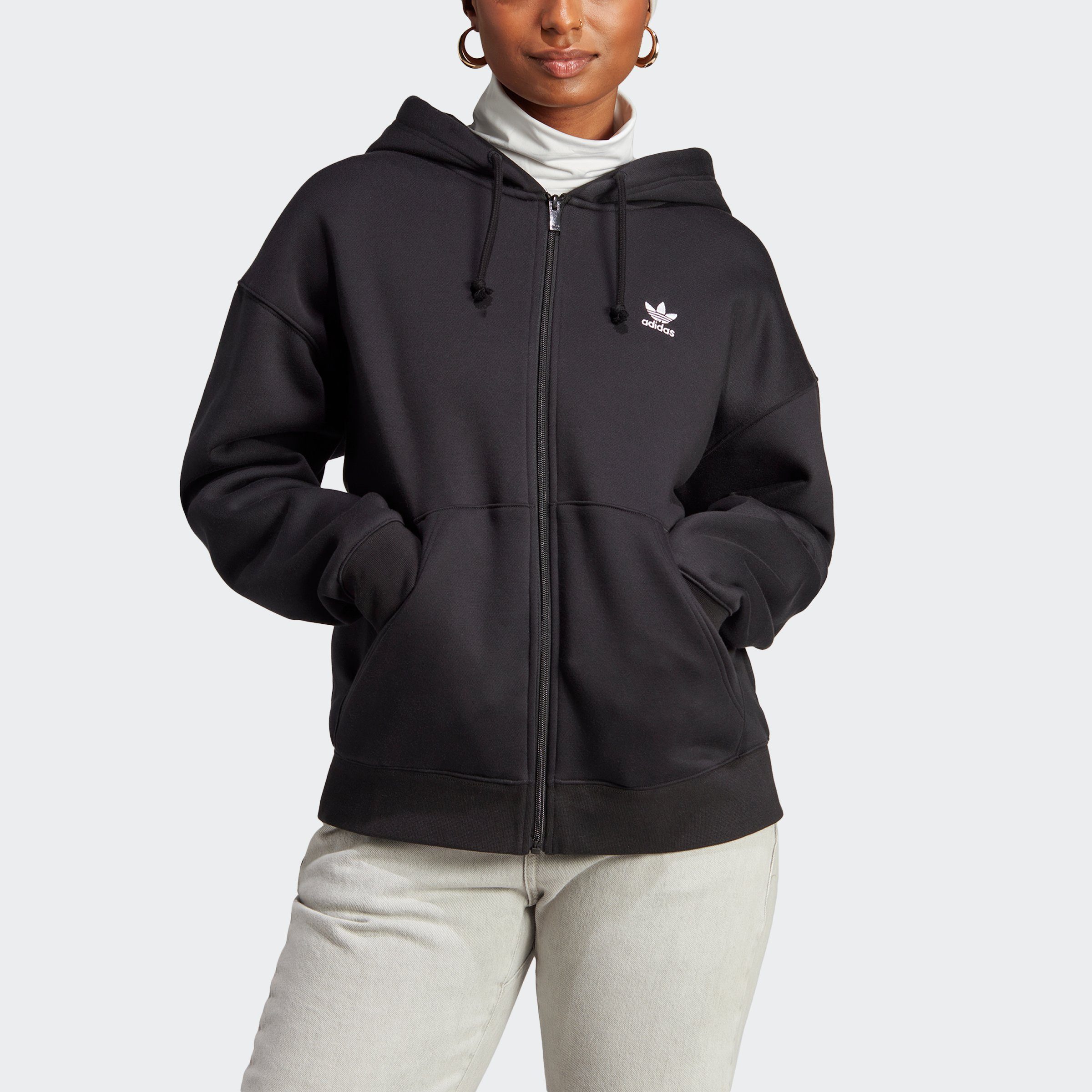 adidas Originals Sweatshirt FLEECE FULL ZIP BLACK | Sweatshirts