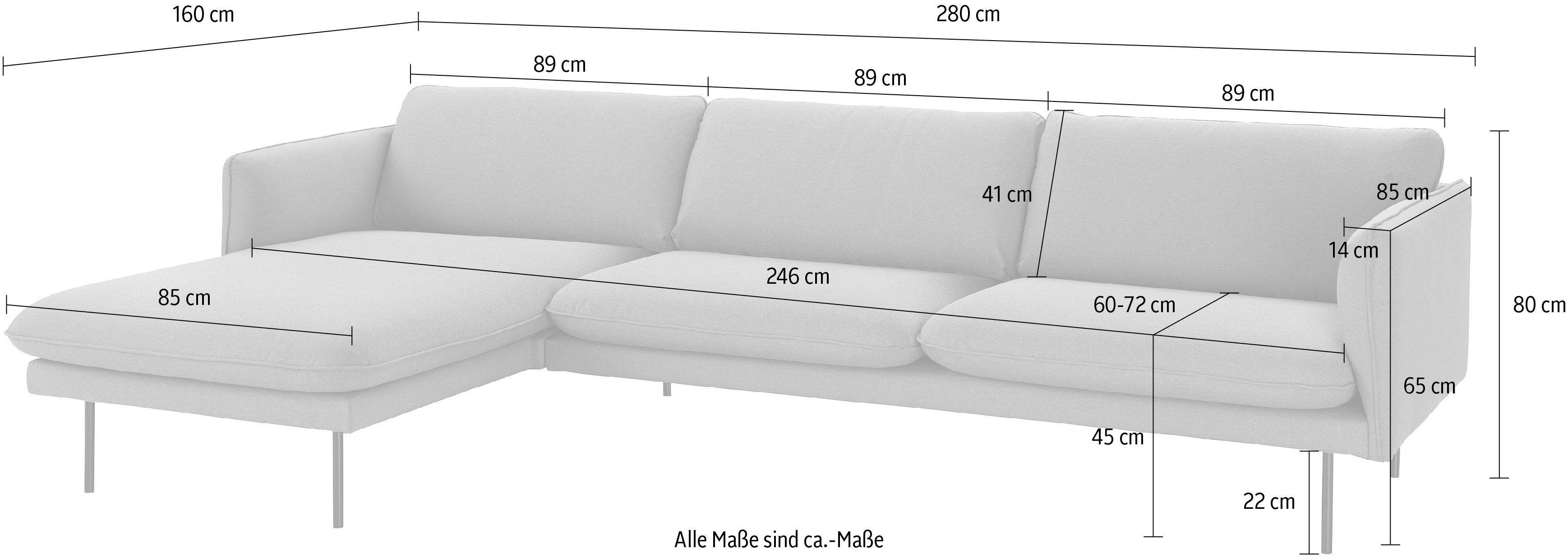 andas Ecksofa Lerhol, moderner mit Optik Recamierenabschluß, in