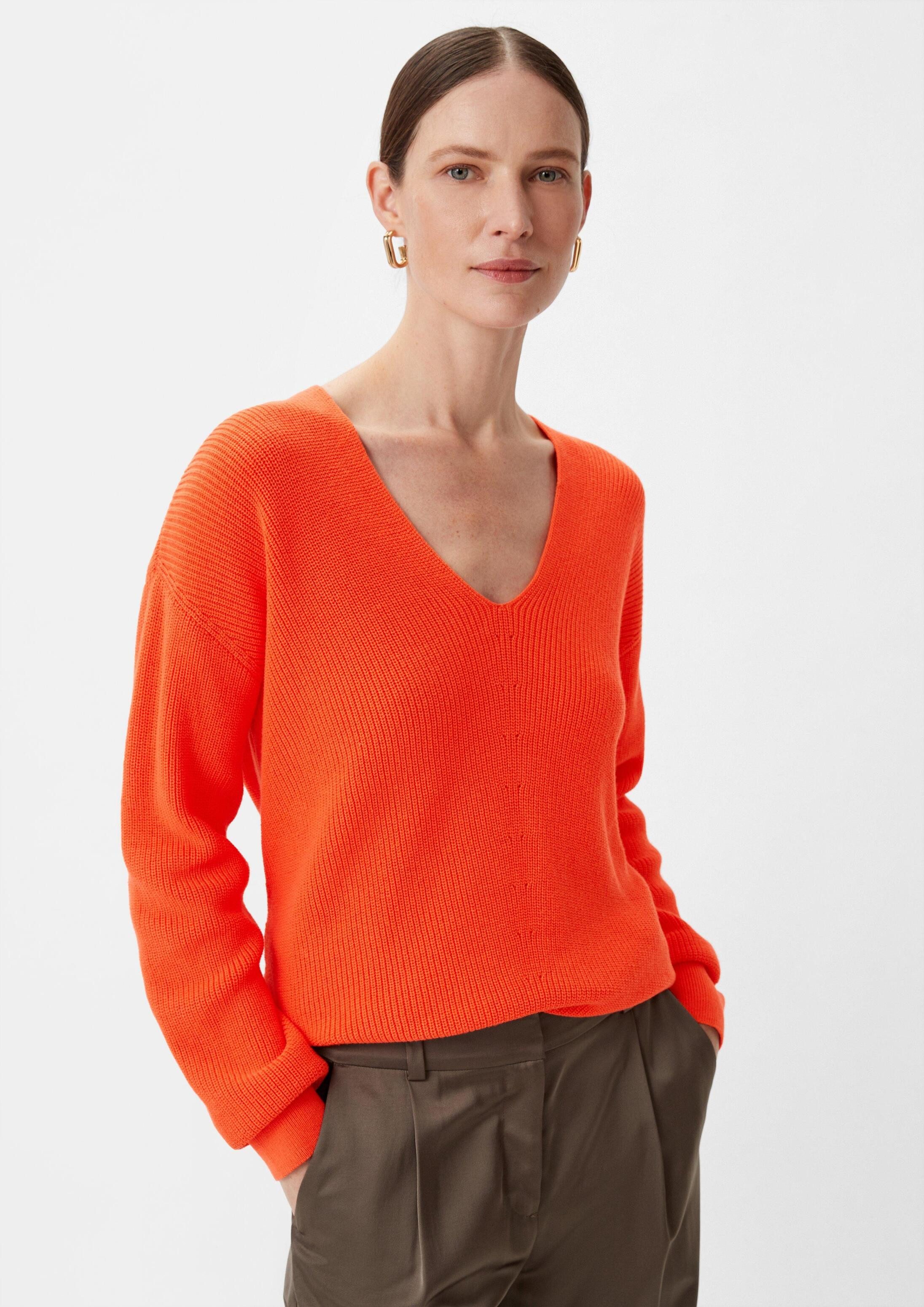 comma Longpullover Strickpullover Strickpullover mit Muster-Detail