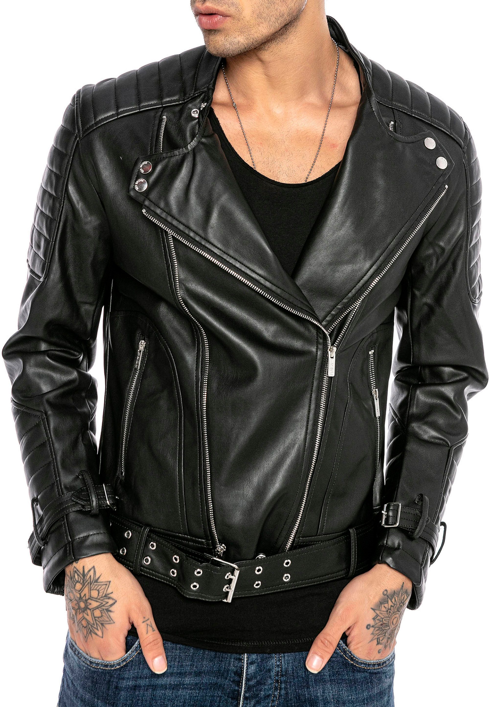 RedBridge Lederimitatjacke im zeitlosen Bikerstil Vintage Design Hochwertig günstig online kaufen