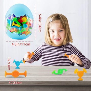 SOTOR Badespielzeug 48 Stück Saugnapf Spielzeug,Montessori Spielzeug ab 3 Jahre, Badewannen Spielzeug Reise Spielzeug Autismus Sensorik Spielzeug